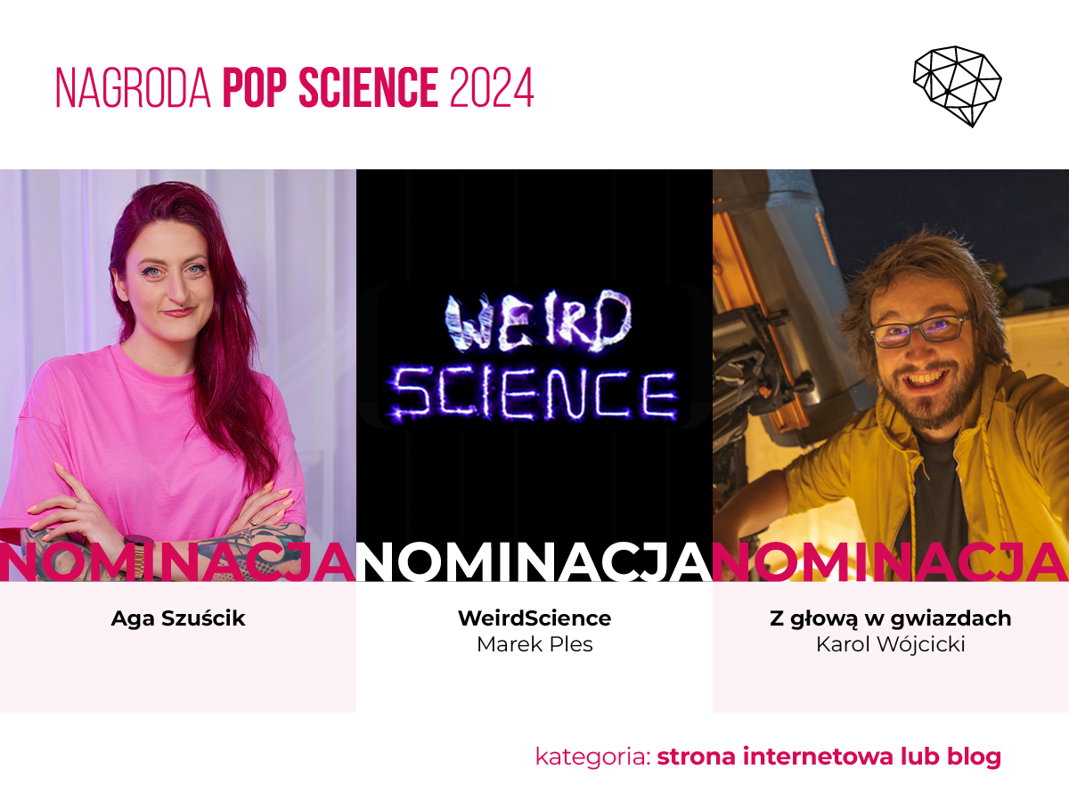 Zdjęcia nominowanych do POP Science 2024 w kategorii strona internetowa lub blog