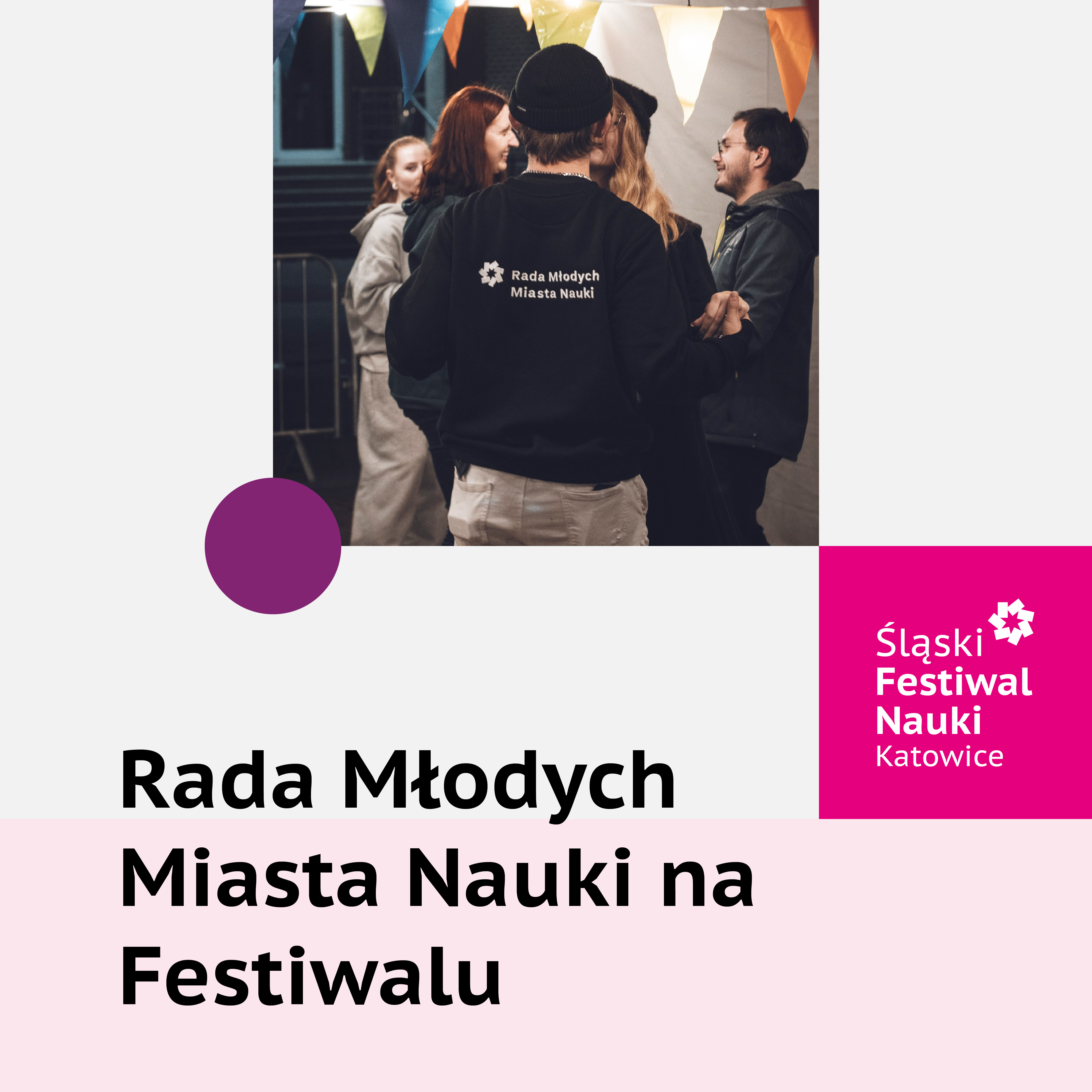 Grafika z napisem Rada Młodych Miasta Nauki na Festiwalu