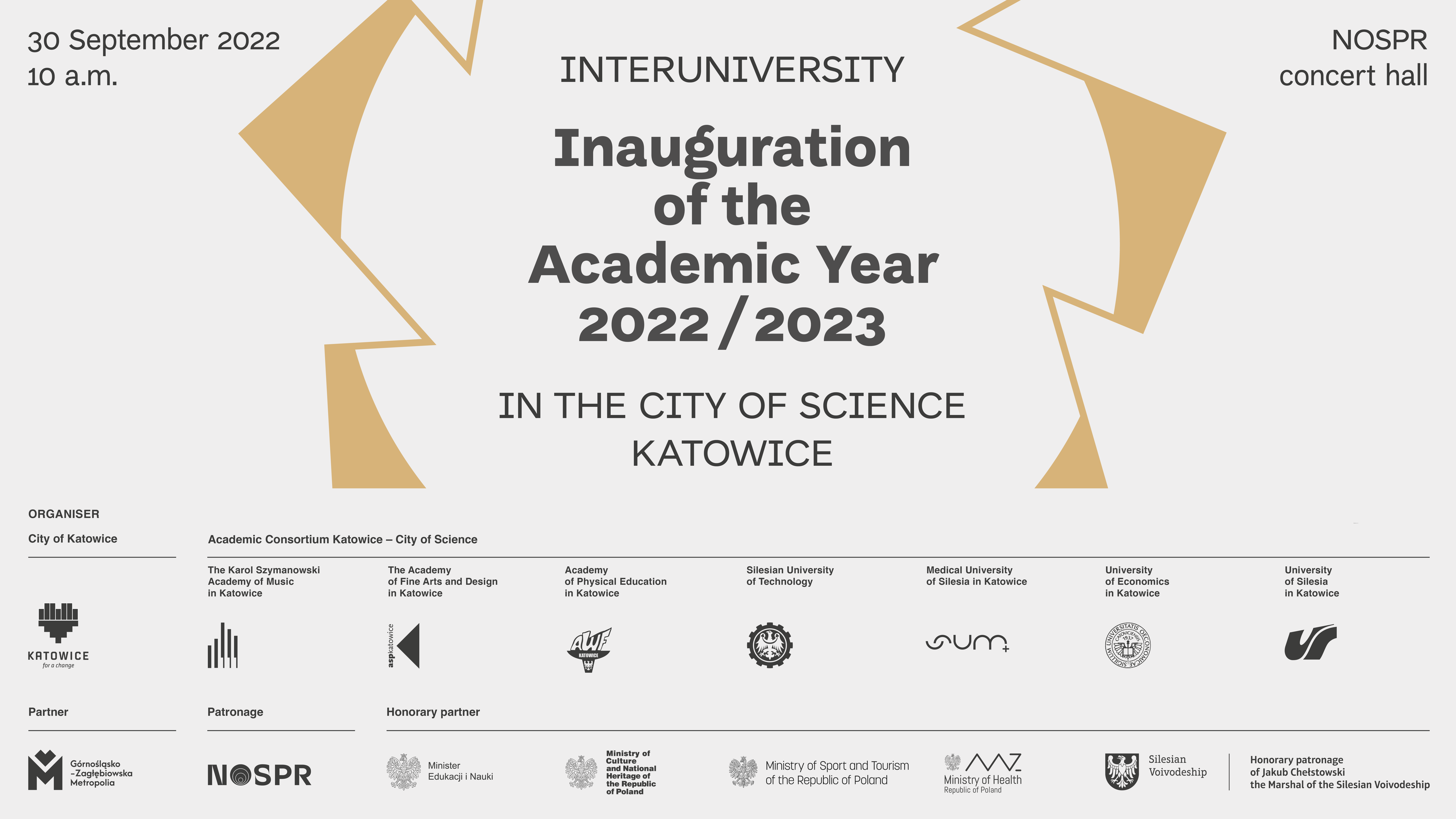 poster for the interuniversity inauguration of the academic year 2022/2023